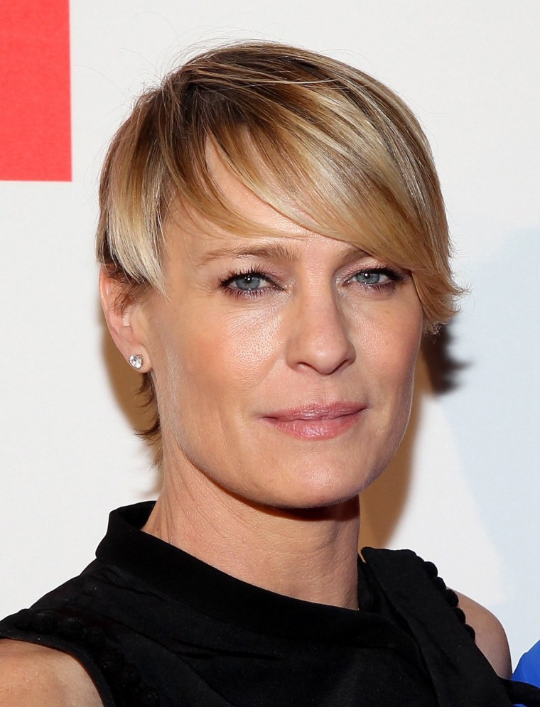 WASHINGTON, DC - MAY 02:  Actress Robin Wright  walks the red carpet at Google/Netflix White House Correspondent's Weekend Party at United States Inst...