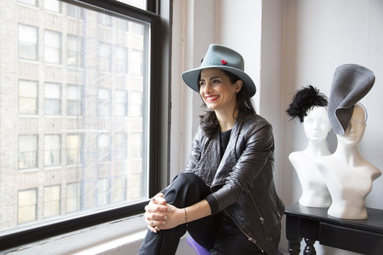 Satya Twena shows off her hat factory in the Garment District of New York City.