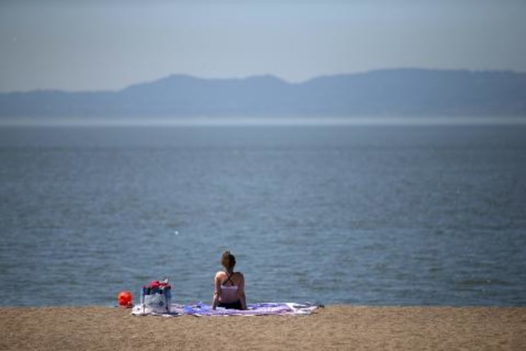 Sunbather on beach