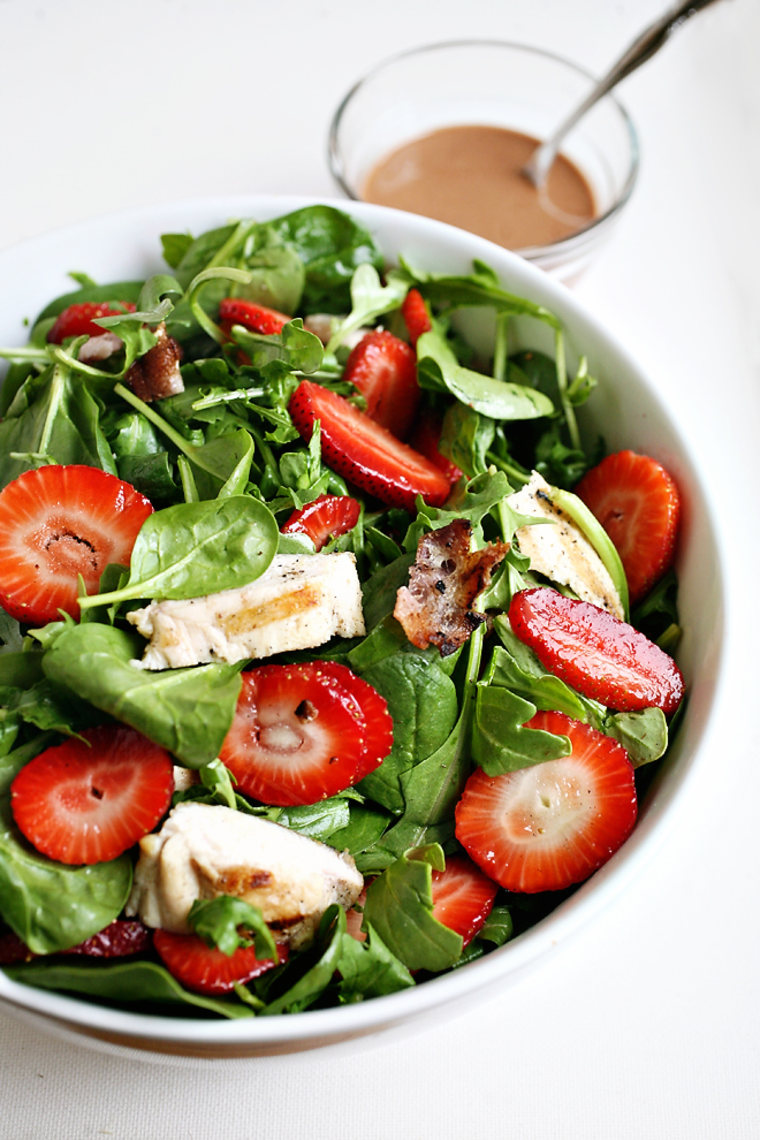 Strawberry and grilled chicken salad