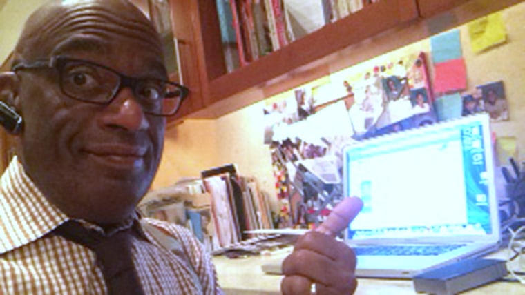 Al Roker checking the Internet to get his morning started.