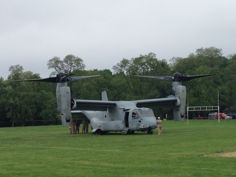 The Marine Corps' V-22 Osprey that shuttled TODAY's Dylan Dreyer into the sky.