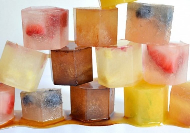 Coffee, tea, citrus and berry ice cubes