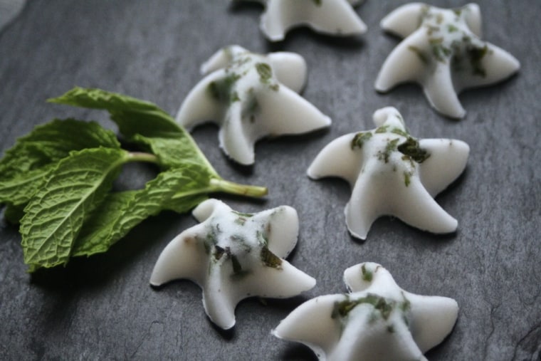 Coconut-mint ice cubes