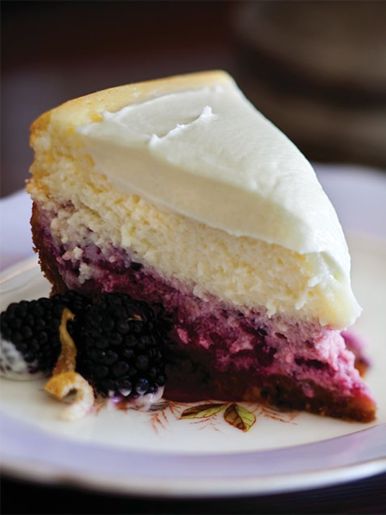 Lemon-blackberry cheesecake