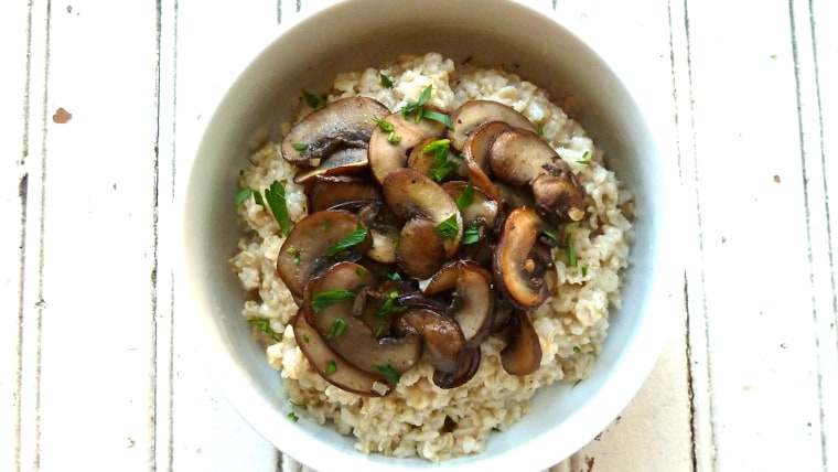 Mushroom oatmeal recipe and photo by Lauren Salkeld
