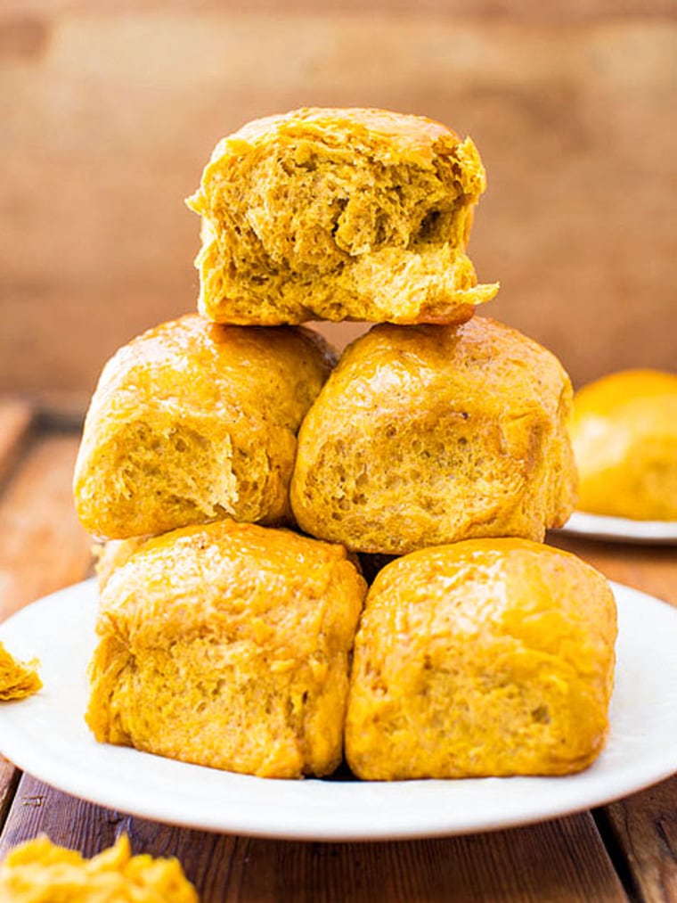 Honey Butter Pumpkin Dinner Rolls