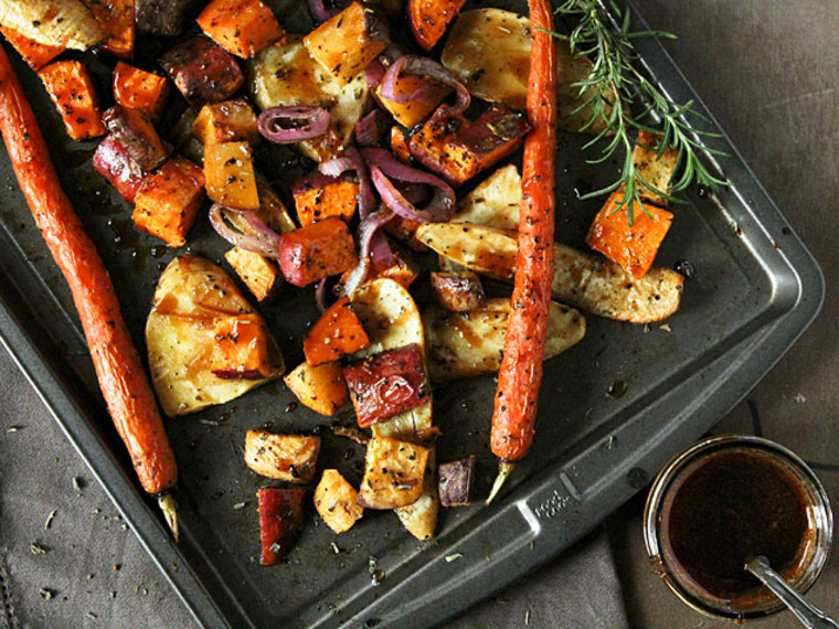 Maple Roasted Root Vegetables