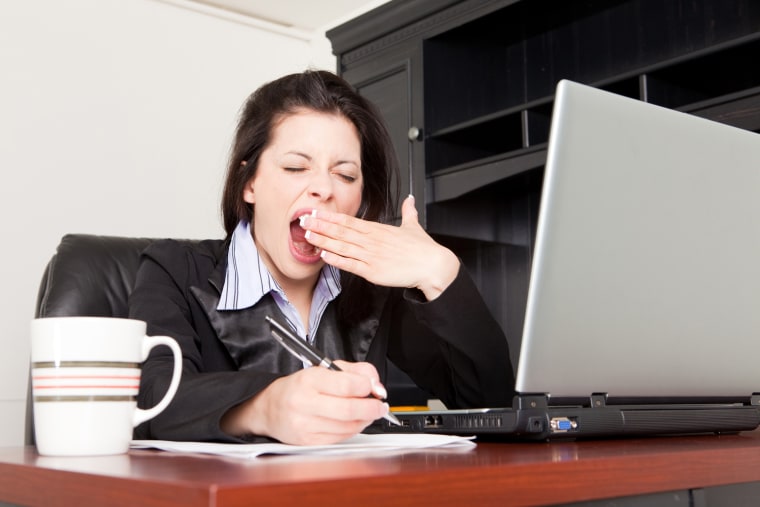 woman, tired, office, sleepy, working, office, computer