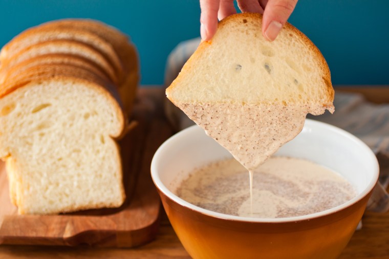 Make-ahead French Toast: Dipping the toast