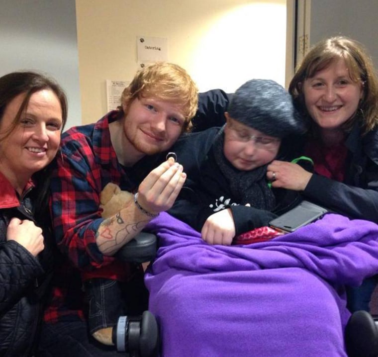 Sheeran with Papworth and her family.