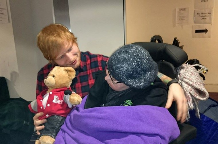 Image: Ed Sheeran and fan Katie Papworth, who died days after meeting her idol.