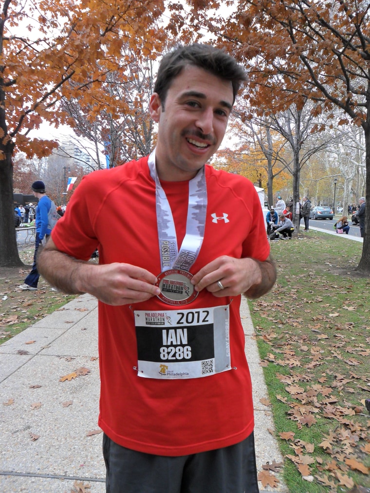 TODAY.com's Ian Sager after completing the Philadelphia Marathon in 2012.