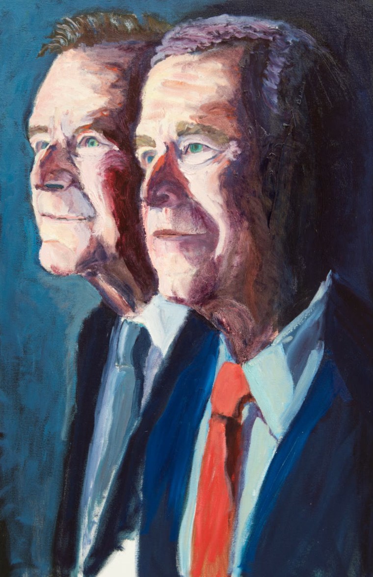 President George W. Bush and his father, President George H.W. Bush