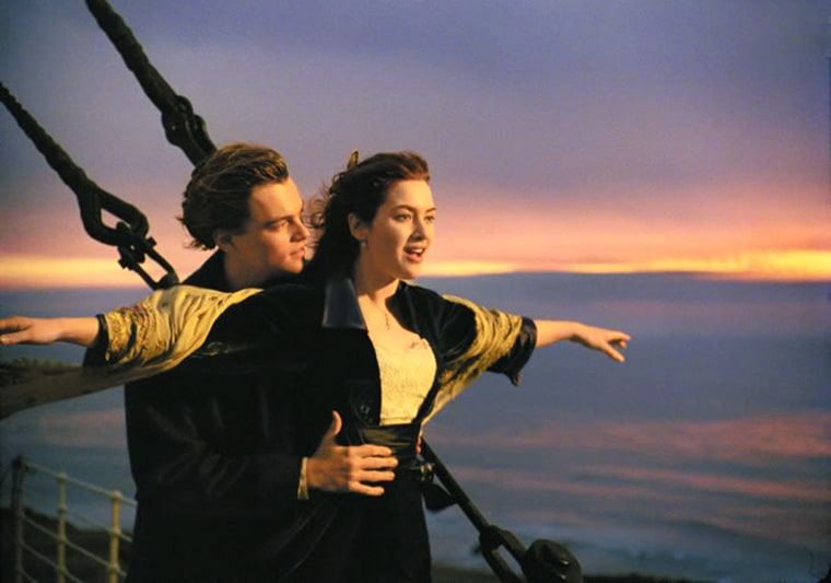 Leonardo DiCaprio and Kate Winslet star in \"Titanic.\"