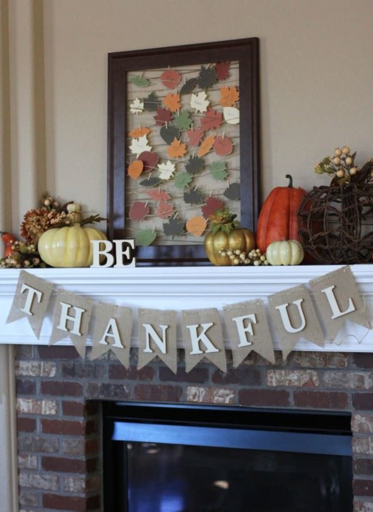 Be thankful thanksgiving mantel and gratitude frame