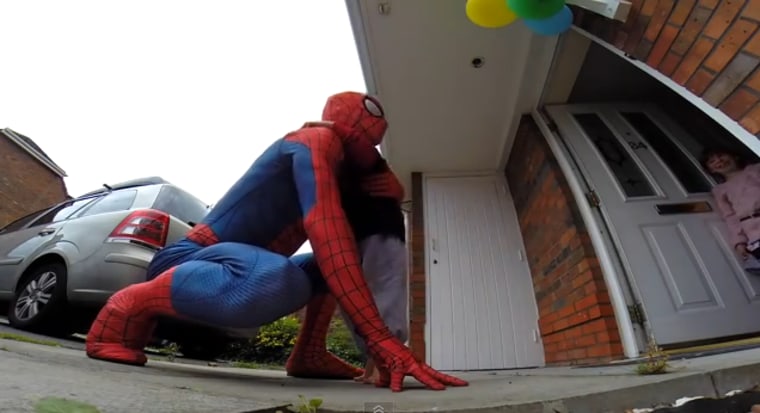 Super Spidey hug: With no treatment options left for Jayden's brain cancer, his family is trying to make every moment special. \"He’s my little hero,\" dad Mike Wilson says.