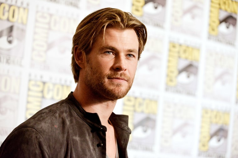 Chris Hemsworth attends the Marvel press line at Comic-Con International in San Diego.