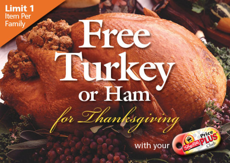 Free turkey ShopRite flyer
