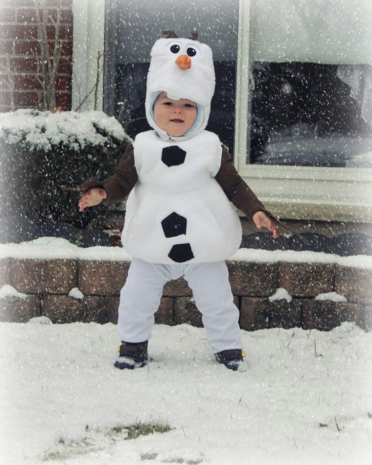 Do you want to build a snowman? We did. First snowman of the season being our 15 month old Nikolas
