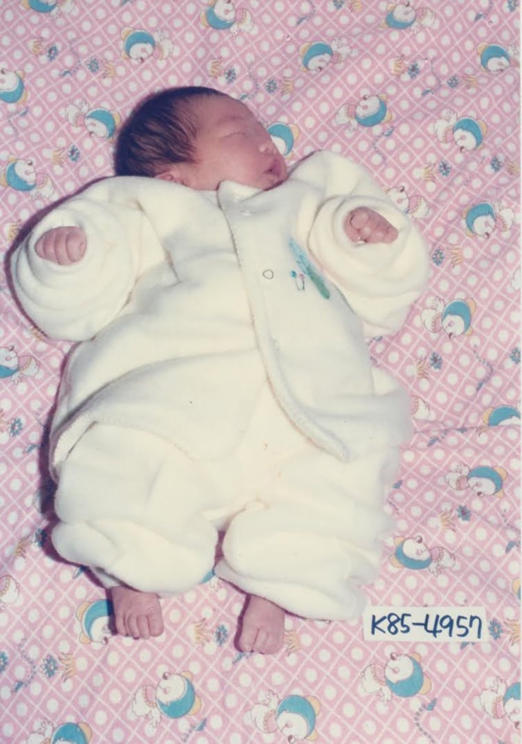 The very first picture that my parents received of me -- I was two days old. The picture was sent to my parents from the adoption agency, Associated C...