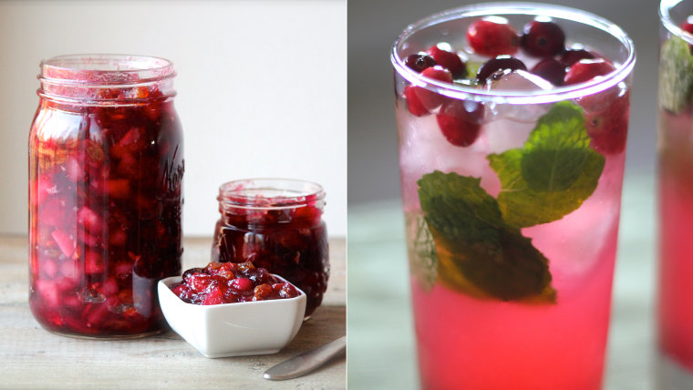 Cranberry sauce and cranberry mojito