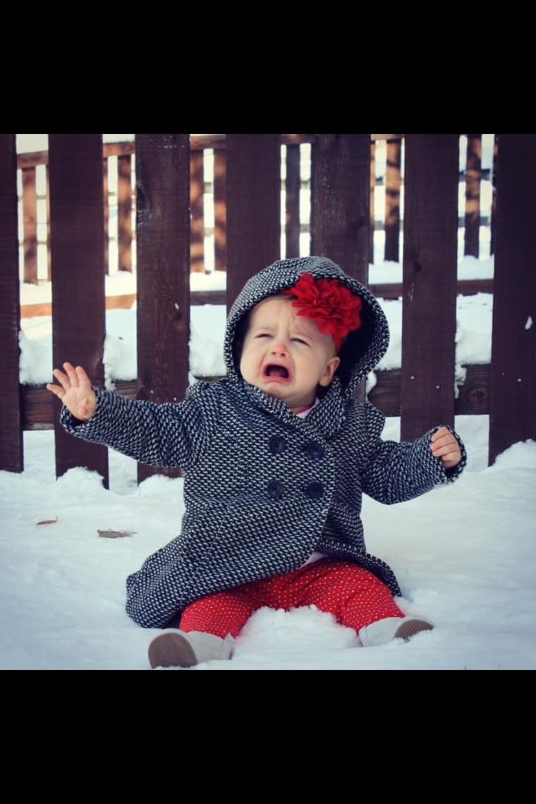 My 14 month old daughter, Cambree was not loving the snow in Morrow, Ohio!
