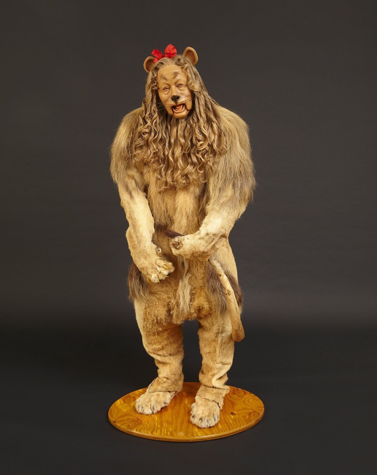 Bert Lahr's Cowardly Lion costume from \"The Wizard of Oz\" is actually made of lion pelts.