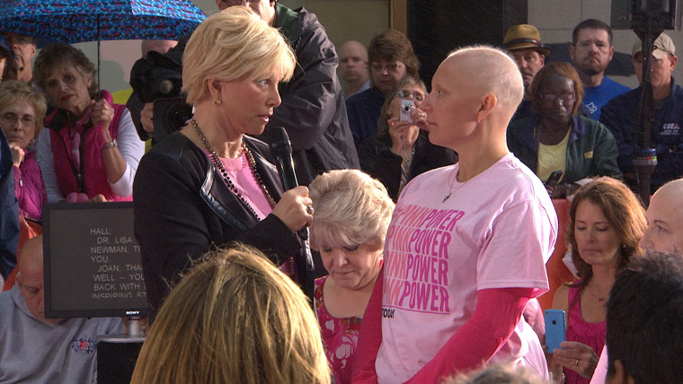 TODAY special correspondent Joan Lunden speaks with one of the visitors to the Plaza.