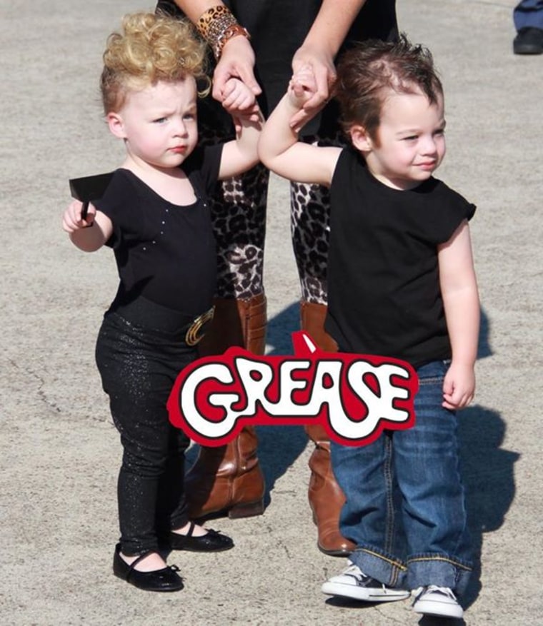You're the one that I want! Natasha McAdoo’s twins rock some serious ‘50s style as Danny and Sandy from “Grease.”