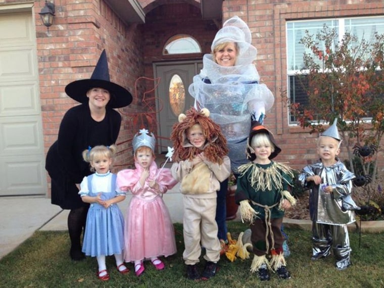 Somewhere over the rainbow... this family is owning Halloween.
