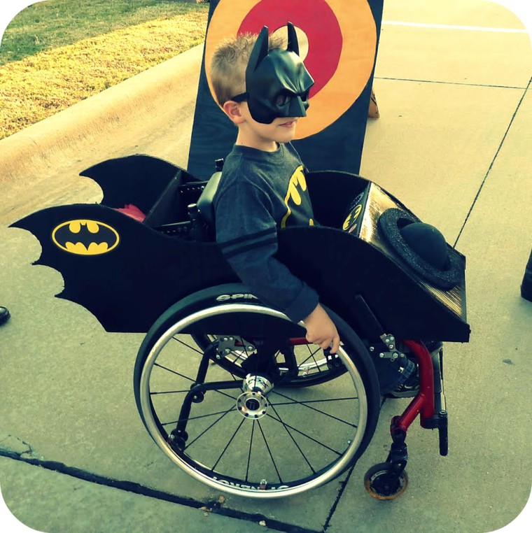 I am... the Batman! For Caleb McClellan and other children who use wheelchairs, Halloween offers the chance to dress up just like any other kid.