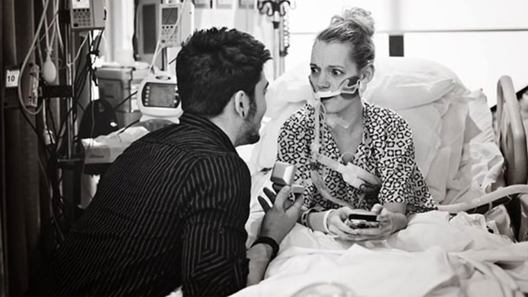Ashley Campbell in the hospital with Ryan Denkenberger
