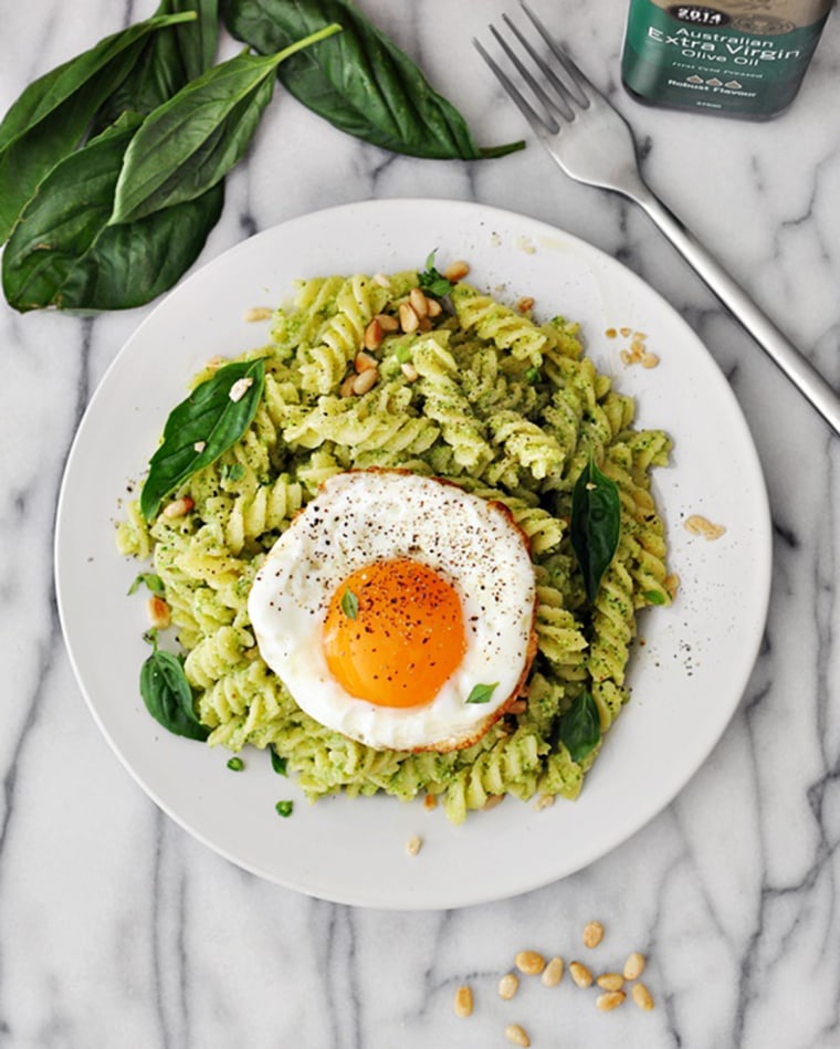 Pasta with an Egg on Top from Fuss Free Cooking