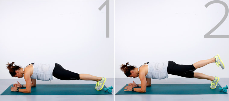 Planks with leg raises