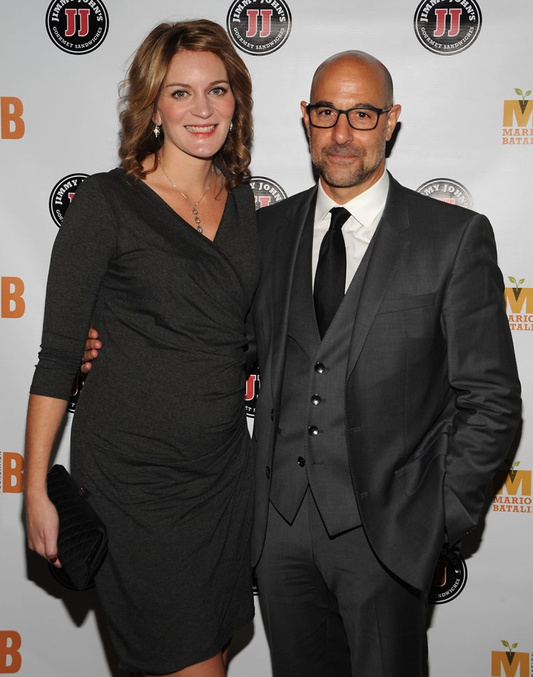 This will be Felicity Blunt's first child; Stanley Tucci has three children from a prior marriage.