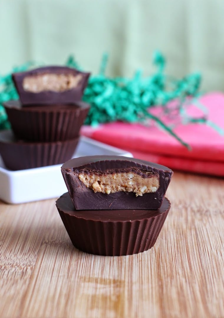 Homemade Reese's peanut butter cups from Fake Free Food