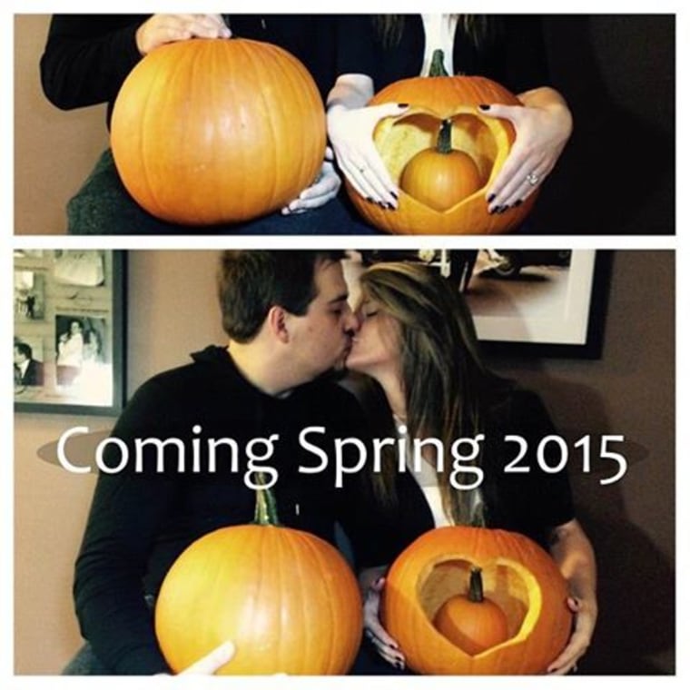 Christy and Michael Norman gave their pregnancy announcement some pumpkin spice!