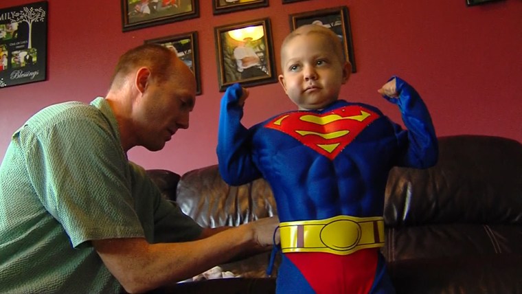 Utah boy Ethan Van Leuven, 4, put on his Superman costume 10 days early for Halloween as his town celebrates the holidays early in his honor while he battles terminal cancer.