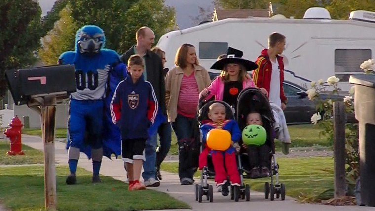 The whole community of West Jordan, Utah, came together to celebrate Halloween early so that Ethan Van Leuven could take part in the festivities after being diagnosed with terminal cancer.