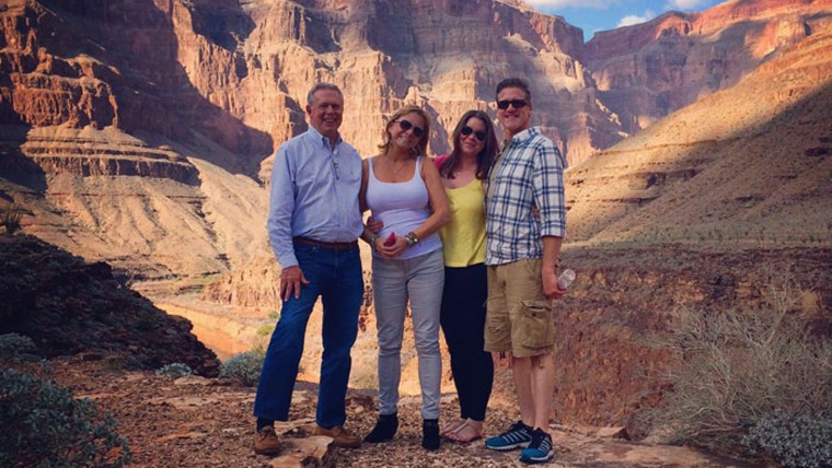 Brittany Maynard, second from right, at the Grand Canyon with her husband and parents