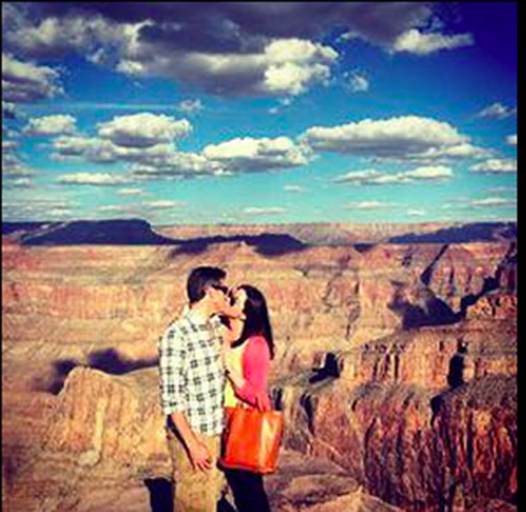 Image: Brittany Maynard and husband Dan Diaz share a moment at the Grand Canyon