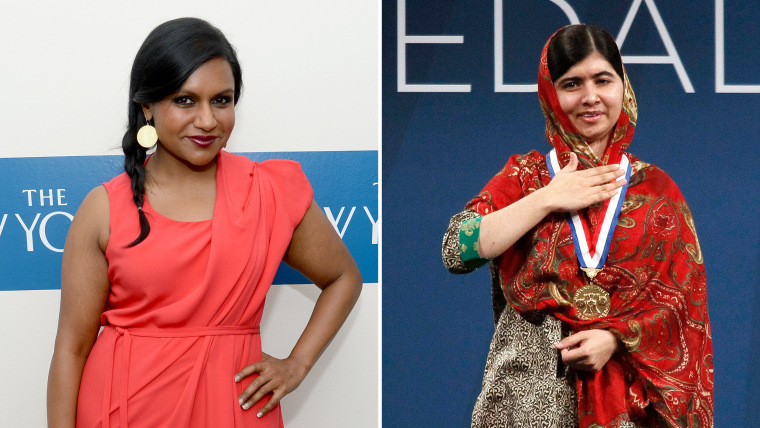Who's that girl? Mindy Kaling on the left, Malala Yousafzai on the right, for your future reference.