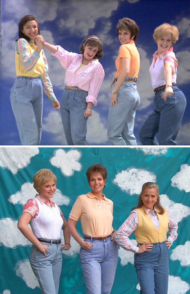 Mom Jeans! Savannah Guthrie, Jenna Bush Hager and Meredith Vieira slip into  classic 'Saturday Night Live' skit