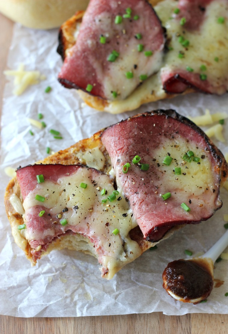 Open-Faced Apple Butter Pastrami Sandwich