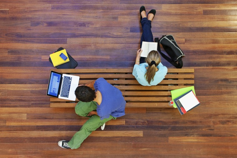 Top view of male and female university students studying; Shutterstock ID 150587642; PO: TODAY.com