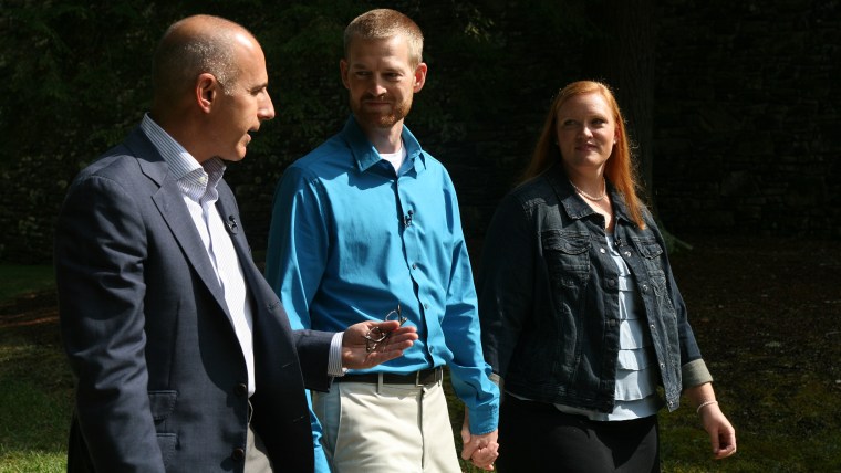 Matt Lauer with Dr. Kent Brantly and his wife, Amber.