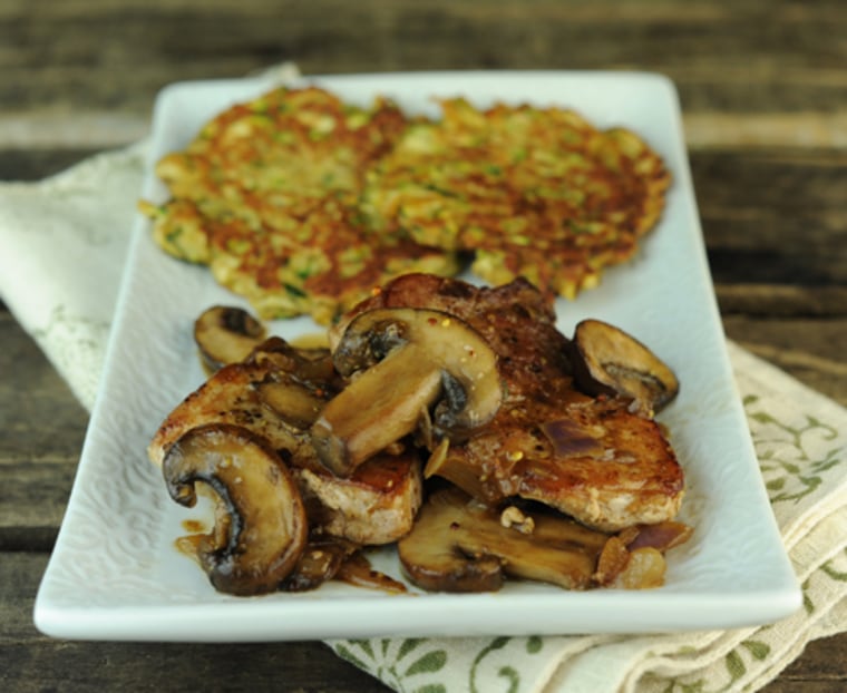 Pork cutlets with mushroom sherry-sauce