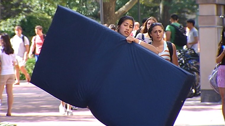 Emma Sulkowicz said she plans to carry a mattress around with her at Columbia University until the school expels her alleged rapist.