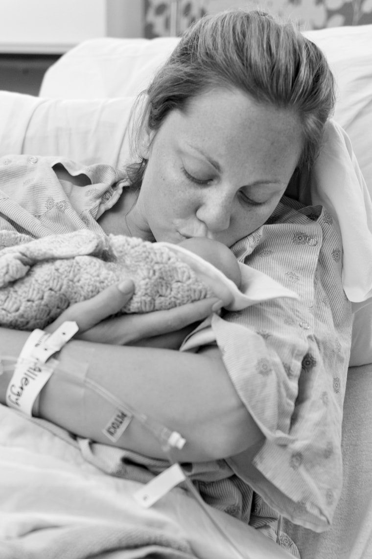 Danielle Walker and her newborn baby Aila.